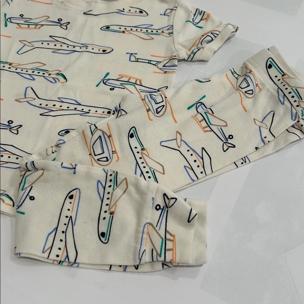 Old Navy Airplane Print Kids Pajama Set - Cream